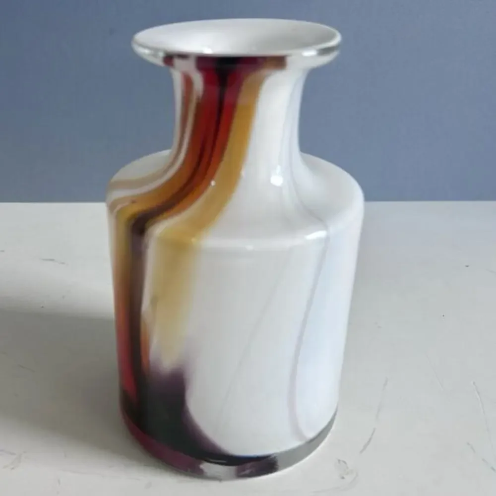 Vintage Denmark‎ Art Glass Vase CASCADE PER LUTKEN Holmegaard signed MCM